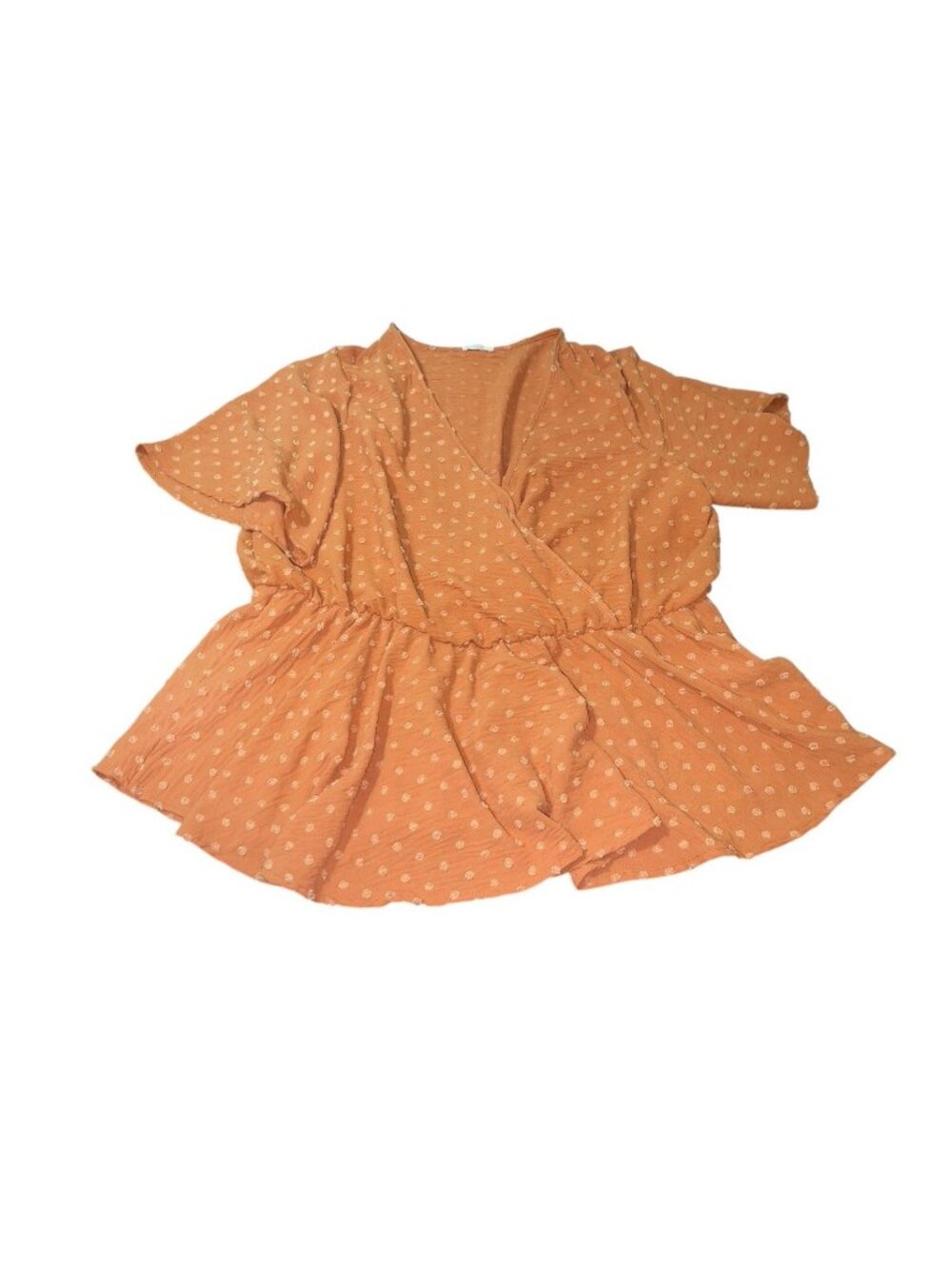 URBAN ROSE Women's Plus Size 3X Orange Textured Blouse READ DESCRIPTION